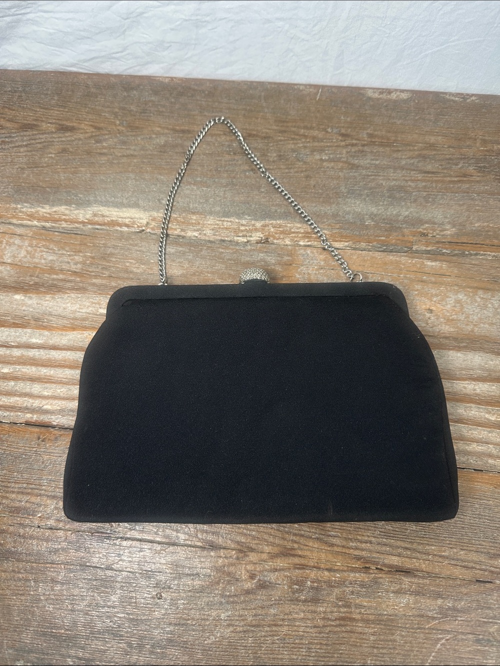 Classic Black Evening Clutch Bag with Chain Strap